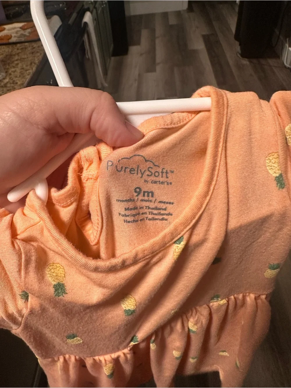 Carter's Peach Pineapple-Print Casual Dress